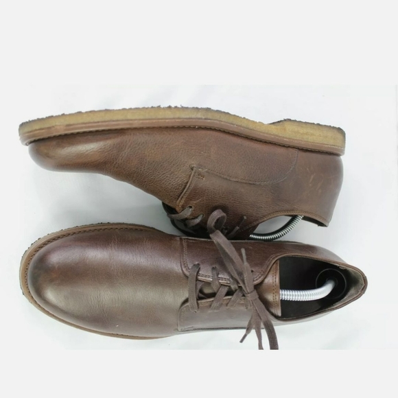 Allen Edmonds Southside Size 10 D Brown Plain Toe Blucher Dress Casual Tie Shoes - Picture 3 of 9